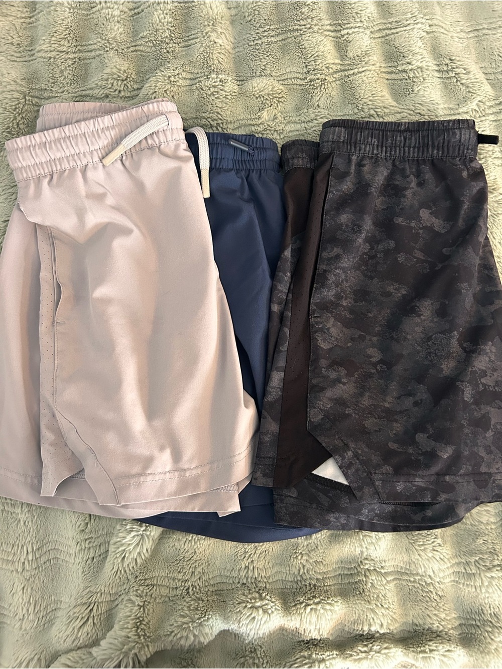 Boys Tek Gear Athletic Shorts - Light Gray, Navy & Charcoal Camo *Husky